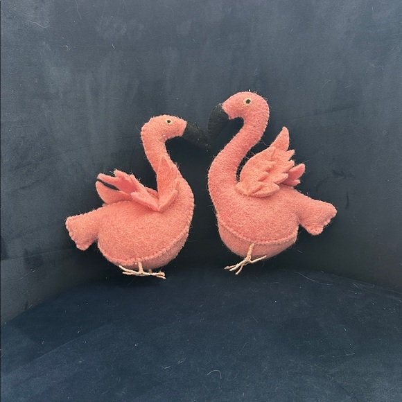 Pink Flamingo Bird Fabric Ornaments - Picture 2 of 2